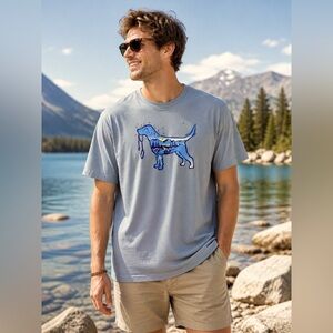 Life Is Good T-Shirt 3XL Gray Dog Graphic Outdoor Cotton NWT